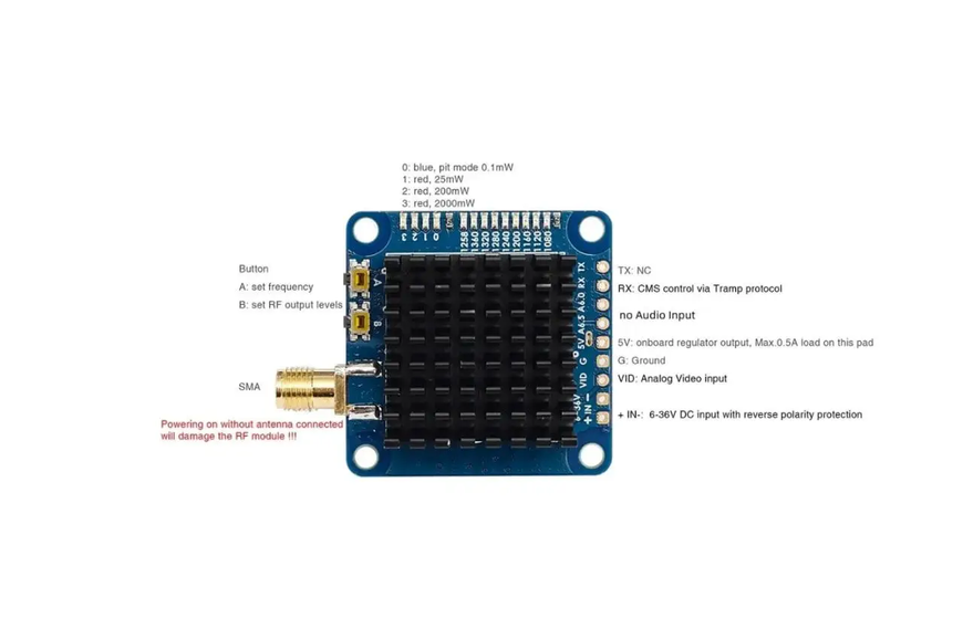 Відеопередавач MATEK 2W VTX-1G3TE 1.2&ndash;1.3G V2 VTX VD-00002 фото