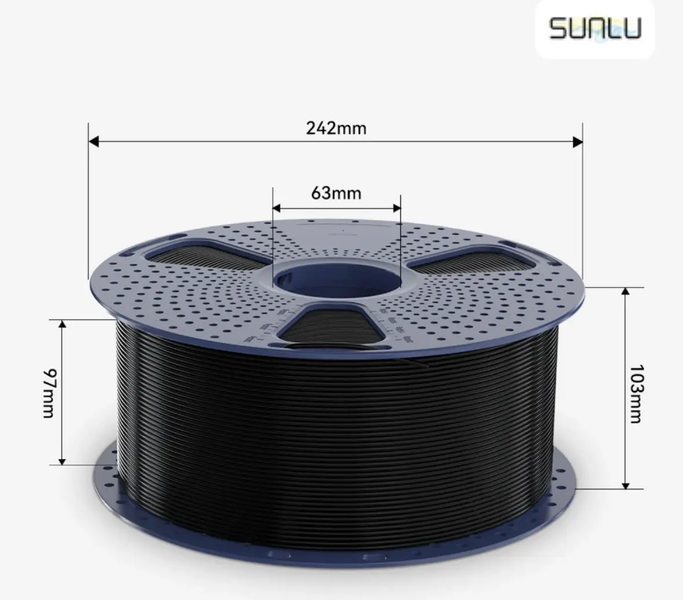 Филамент Sunlu PETG BLACK 1.75мм 3кг PL-00001 фото